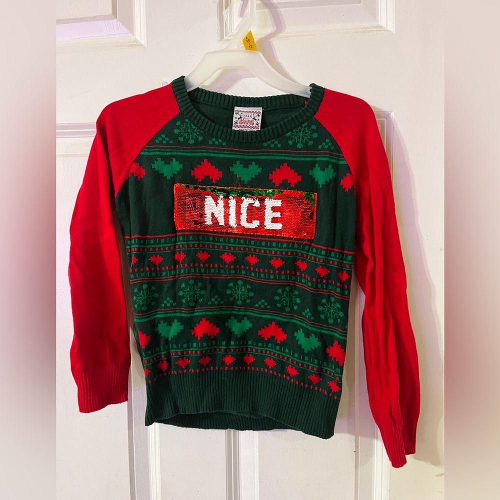 Ugly Christmas sweater nice/naughty size 6/6x